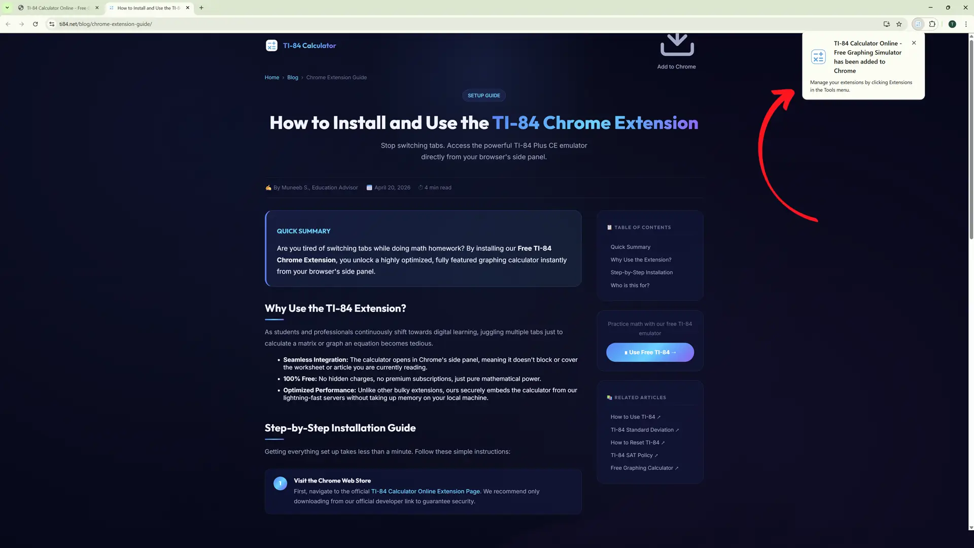 Click Puzzle icon in Chrome extensions bar